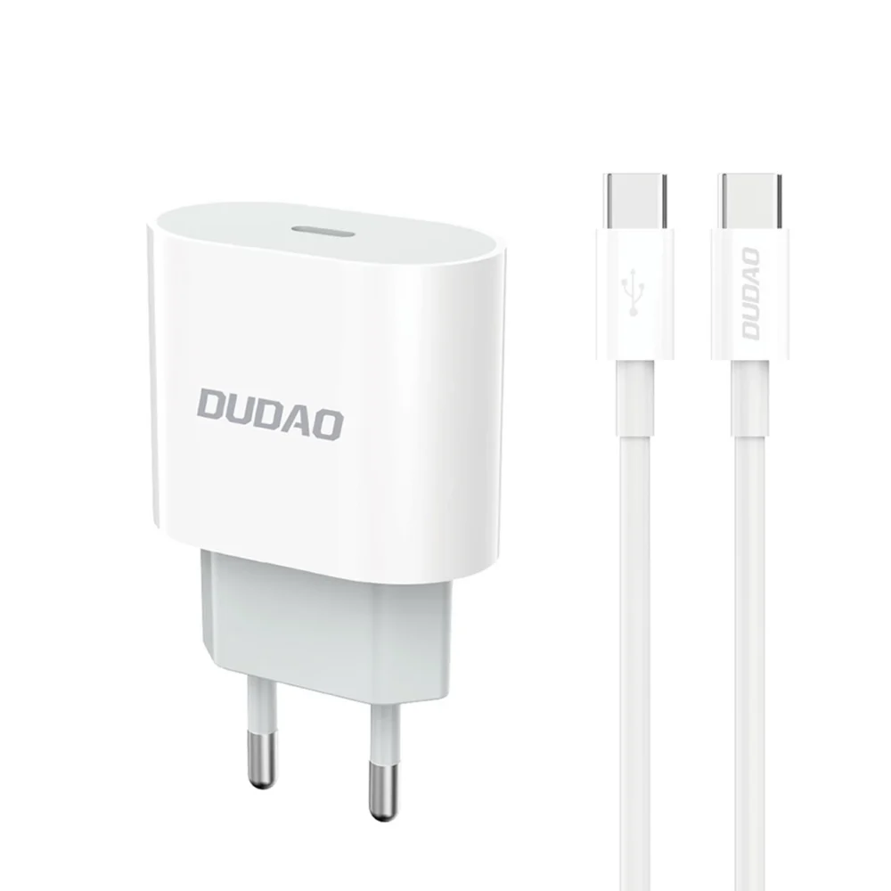 Dudao A14EUC PD 20W USB-C Wall Charger with Cable - Whiteeng