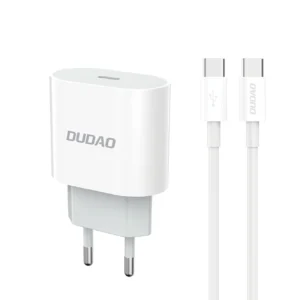 Dudao A14EUC PD 20W USB-C Wall Charger with Cable - Whiteeng