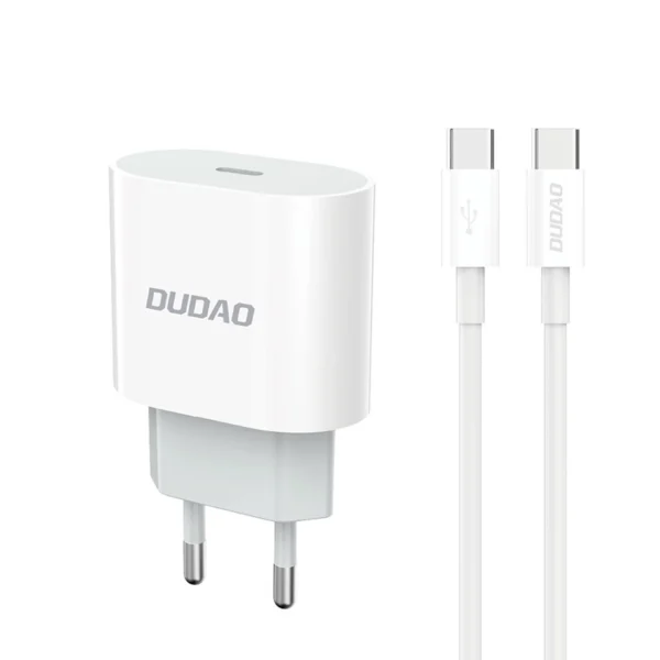 Dudao A14EUC PD 20W USB-C Wall Charger with Cable - Whiteeng