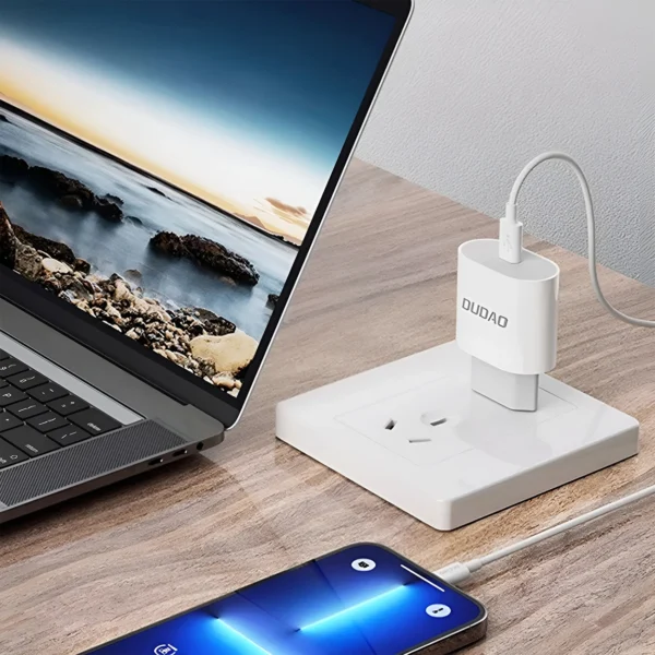 Dudao A14EUC PD 20W USB-C Wall Charger with Cable - Whiteeng