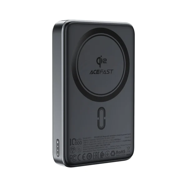 Acefast M11-10000 30W Qi2 Magnetic Power Bank with MagSafe - Blackeng