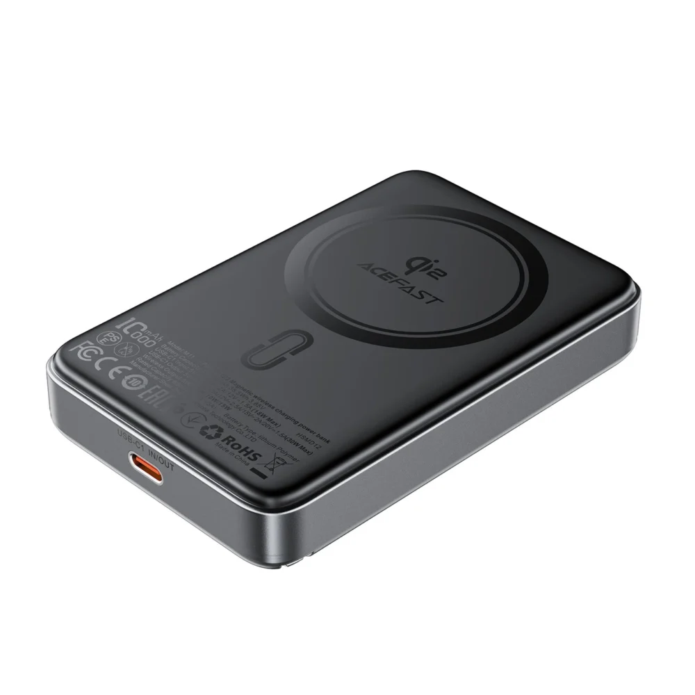 Acefast M11-10000 30W Qi2 Magnetic Power Bank with MagSafe - Blackeng