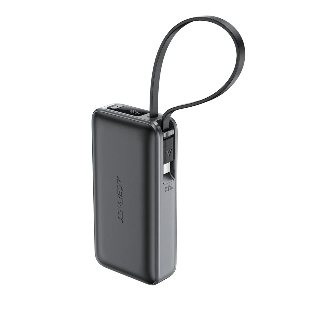 Acefast M7-10000 PD30W Powerbank with Built-in Cable - Blackeng