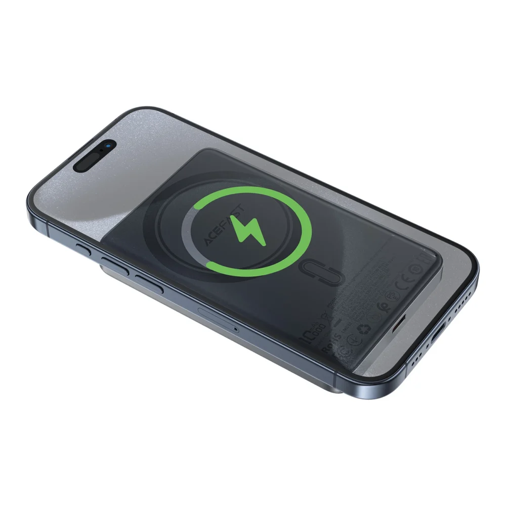 Powerbank Acefast M12-10000 PD20W ultra-slim, MagSafe compatible - blackeng