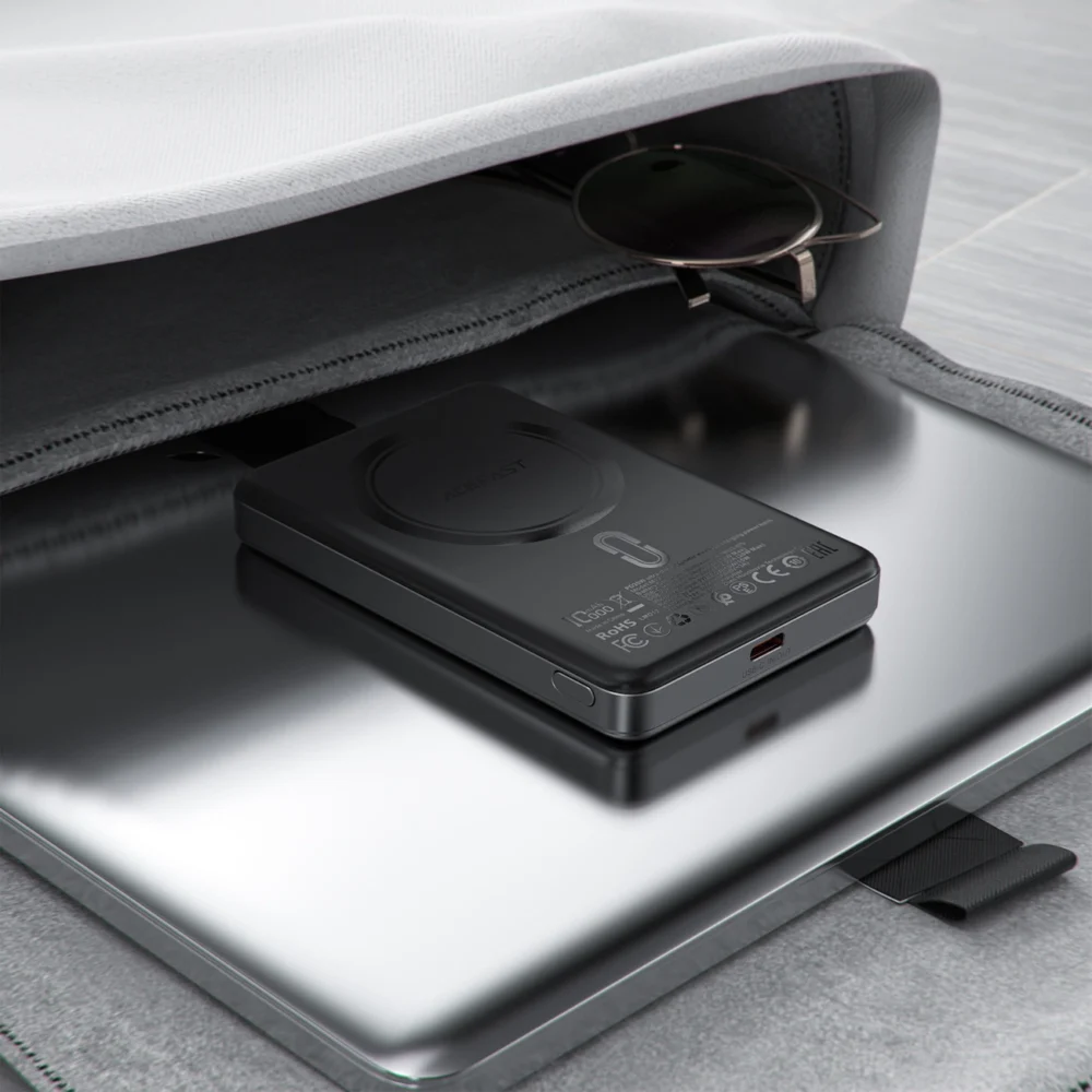 Powerbank Acefast M12-10000 PD20W ultra-slim, MagSafe compatible - blackeng