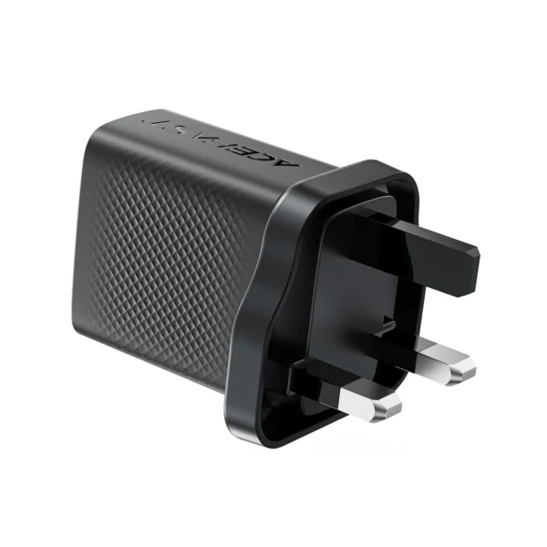 Acefast A99 30W GaN USB-C + USB-A (UK) Wall Charger - Blackeng