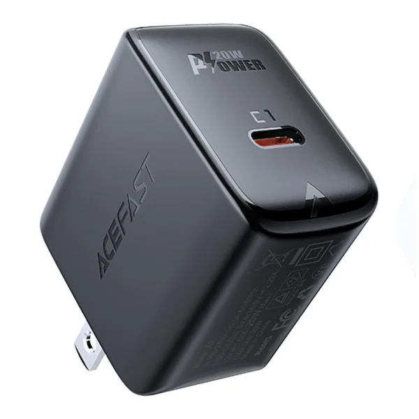 Acefast A3 PD20W Wall Charger with USB-C with US Plug - Blackeng