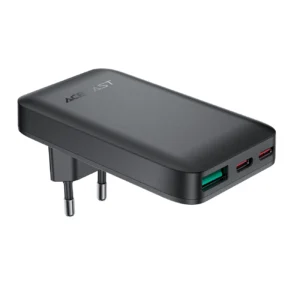 Acefast A100 65W GaN 2 USB-C+ USB-A Charger Ultra Slim - Blackeng