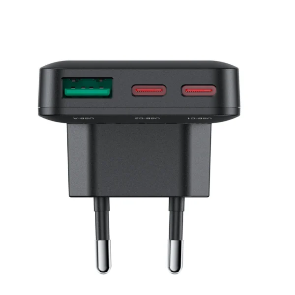 Acefast A100 65W GaN 2 USB-C+ USB-A Charger Ultra Slim - Blackeng