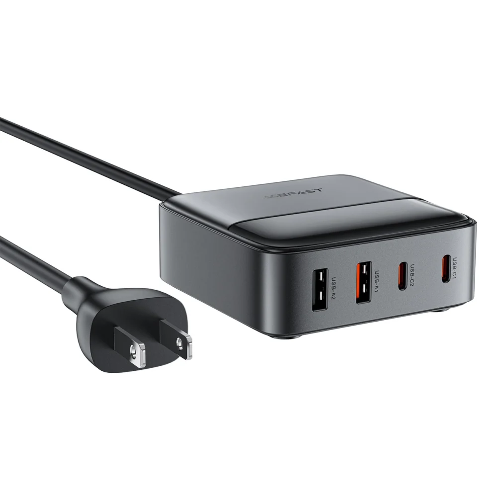 Acefast Z6 PD65W GaN Charging Station (2 x USB-C + 2 x USB-A) with US Tip - Blackeng