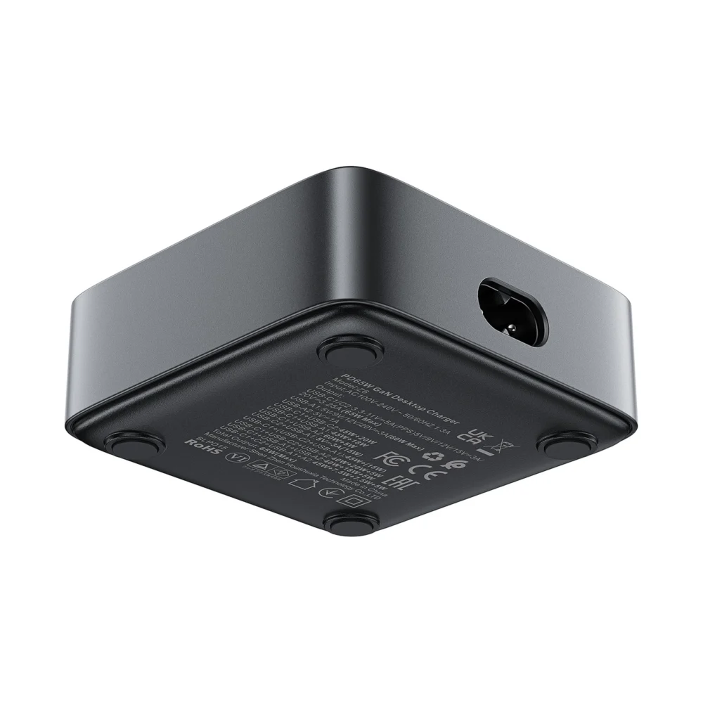 Acefast Z6 PD65W GaN Charging Station (2 x USB-C + 2 x USB-A) with US Tip - Blackeng