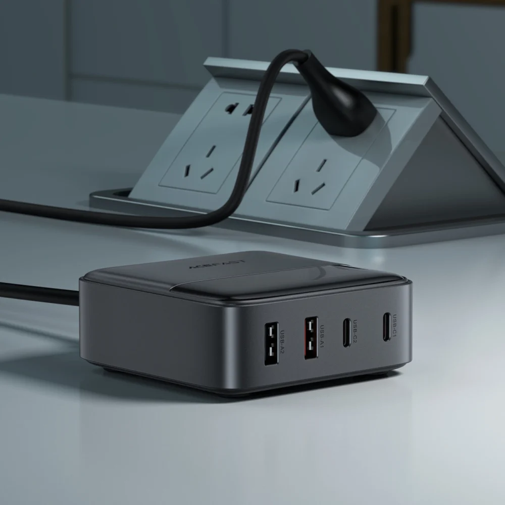 Acefast Z6 PD65W GaN Charging Station (2 x USB-C + 2 x USB-A) with US Tip - Blackeng