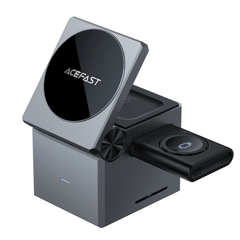Acefast E18 Rubik's Cube 3 in 1 Inductive Charger - Blackeng