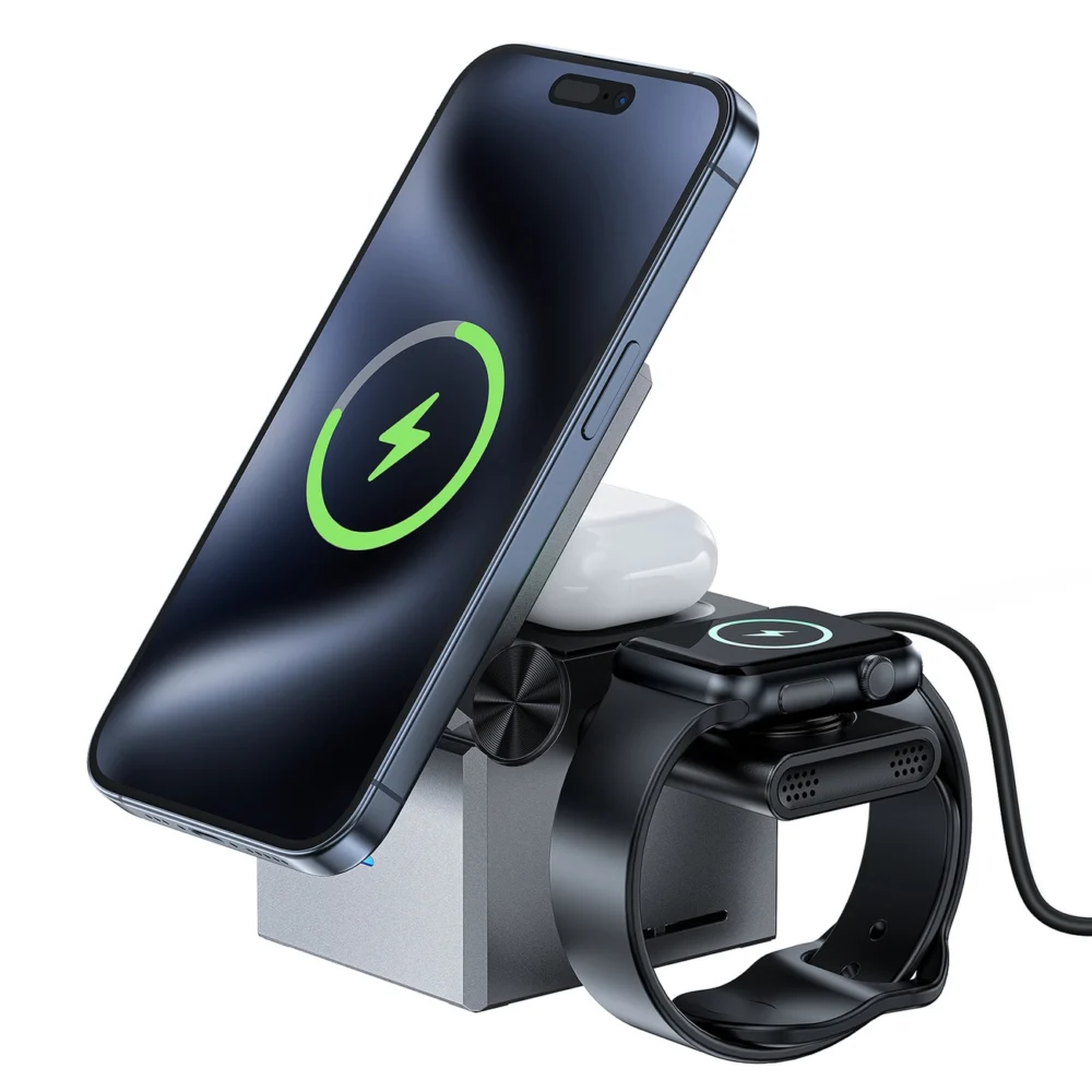 Acefast E18 Rubik's Cube 3 in 1 Inductive Charger - Blackeng