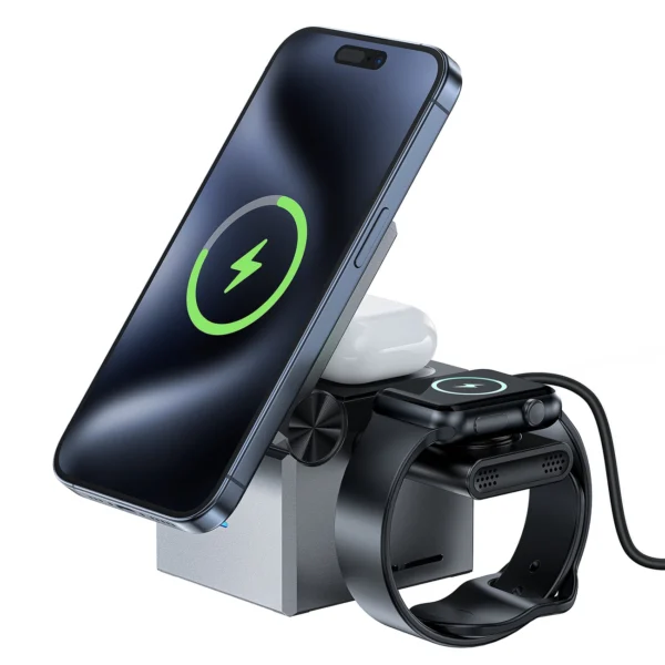 Acefast E18 Rubik's Cube 3 in 1 Inductive Charger - Blackeng