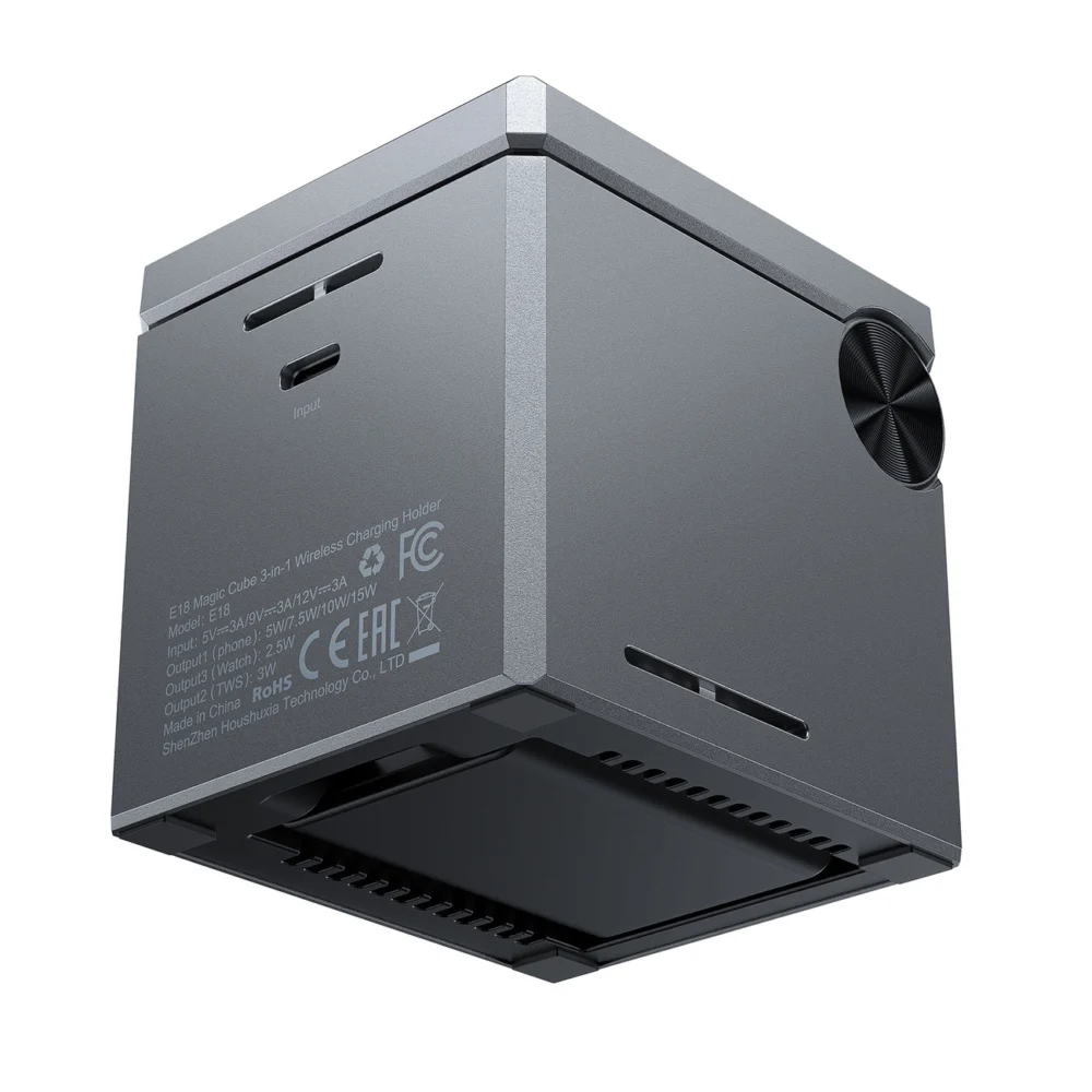 Acefast E18 Rubik's Cube 3 in 1 Inductive Charger - Blackeng