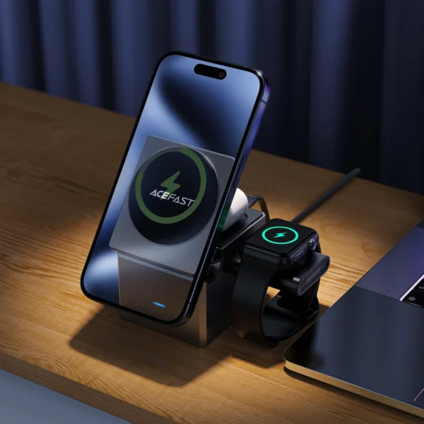 Acefast E18 Rubik's Cube 3 in 1 Inductive Charger - Blackeng