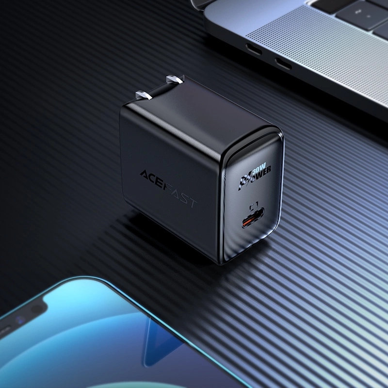 Acefast A23 30W GaN USB-C US Wall Charger - Blackeng