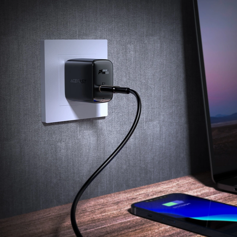 Acefast A23 30W GaN USB-C US Wall Charger - Blackeng