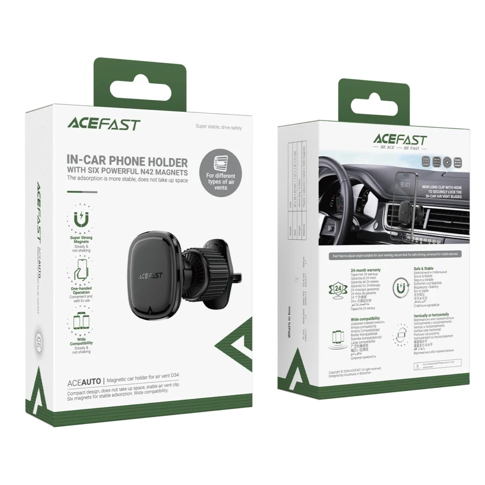 Acefast D34 Magnetic Air Vent Holder - Blackeng