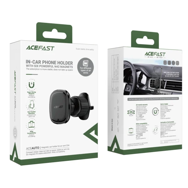 Acefast D34 Magnetic Air Vent Holder - Blackeng