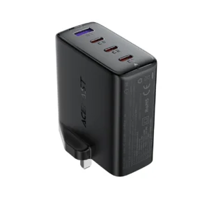 Acefast A97 PD100W GaN Wall Charger (3 x USB-C + USB-A) with UK Plug - Blackeng