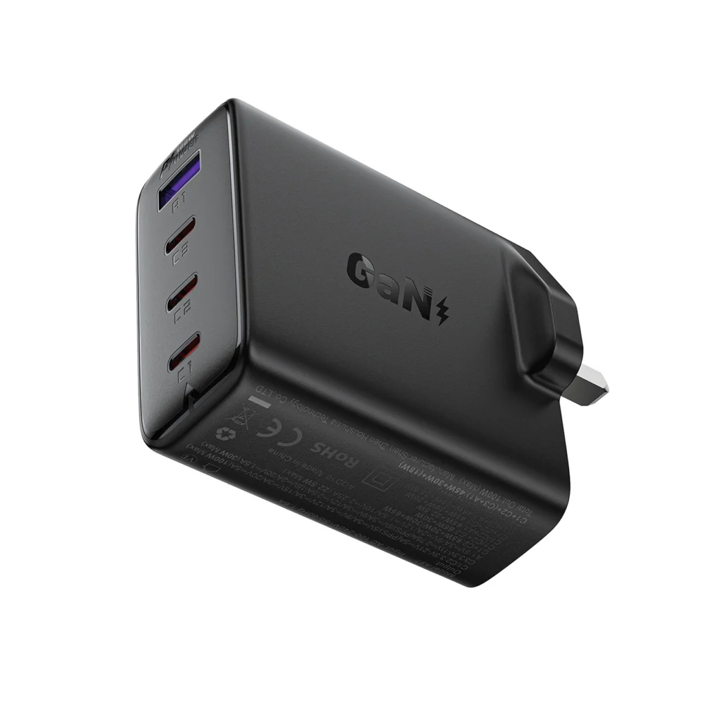 Acefast A97 PD100W GaN Wall Charger (3 x USB-C + USB-A) with UK Plug - Blackeng