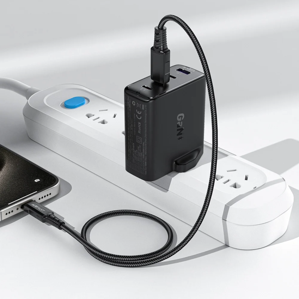 Acefast A97 PD100W GaN Wall Charger (3 x USB-C + USB-A) with UK Plug - Blackeng