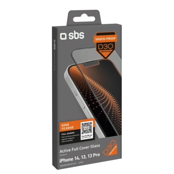 SBS Tempered Glass D30 with frame for iPhone 13 / 13 Pro / 14eng