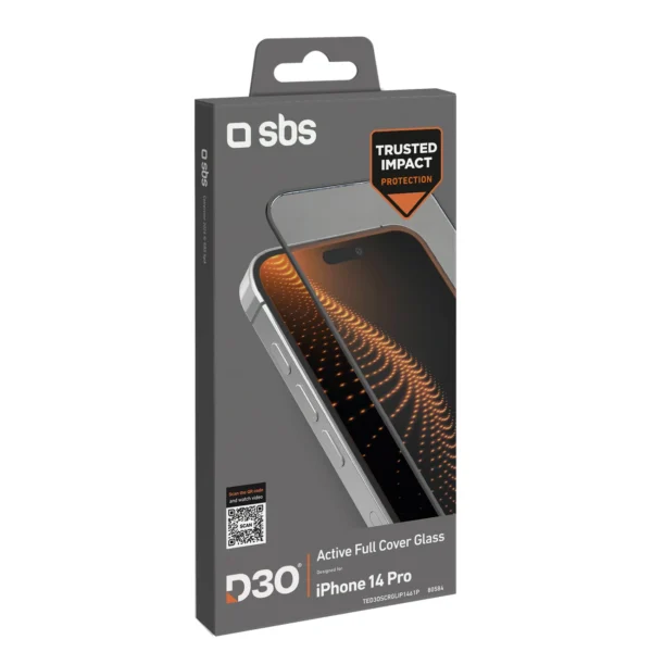 SBS D3O tempered glass with frame for iPhone 14 Proeng