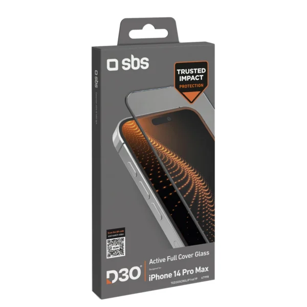 SBS D3O Tempered Glass with Frame for iPhone 14 Pro Maxeng