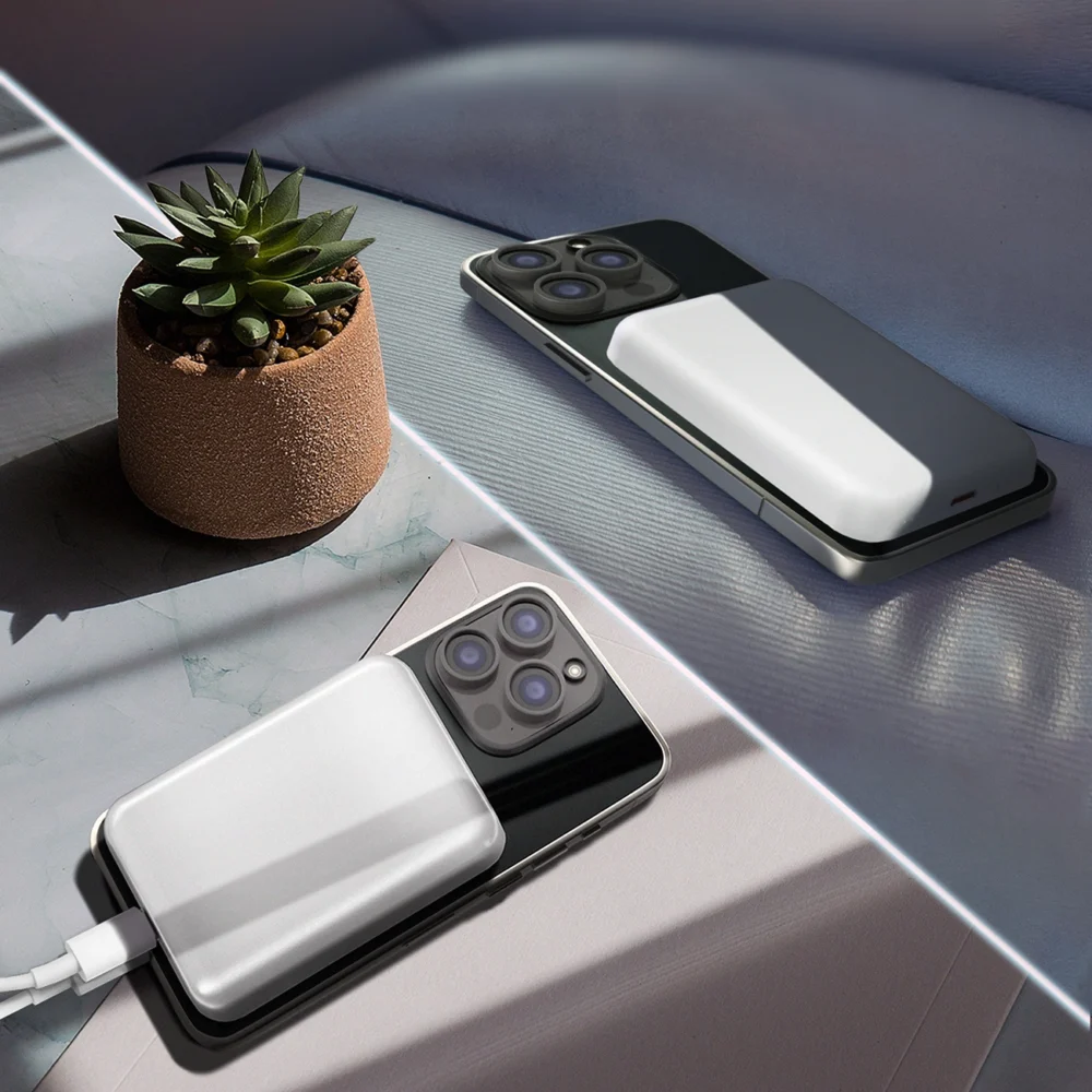 Wozinsky WRW349YWS 10,000 mAh Magnetic Power Bank - Whiteeng