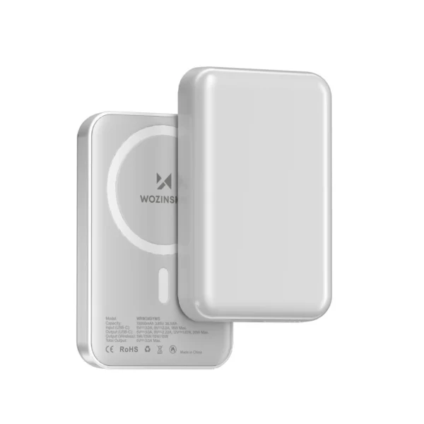 Wozinsky WRW349YWS 10,000 mAh Magnetic Power Bank - Whiteeng