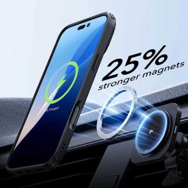 ESR Classic Hybrid Kickstand Halolock MagSafe Case Set + Tempered Glass for iPhone 16 Pro - Blackeng