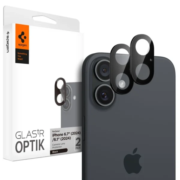 Spigen Optik GLAS.TR Camera Protector 2-PACK for iPhone 16 / 16 PLUS - Blackeng