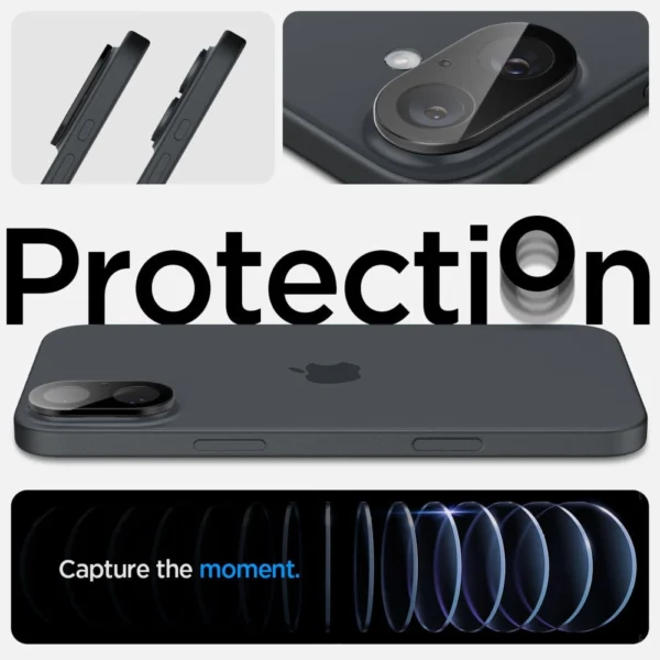 Spigen Optik GLAS.TR Camera Protector 2-PACK for iPhone 16 / 16 PLUS - Blackeng