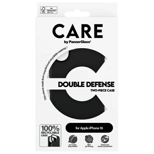 CARE by PanzerGlass Feature Double Defense Case for iPhone 16 - Blackeng