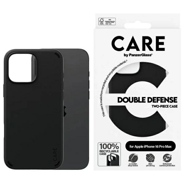 CARE by PanzerGlass Feature Double Defense Case for iPhone 16 Pro - Blackeng