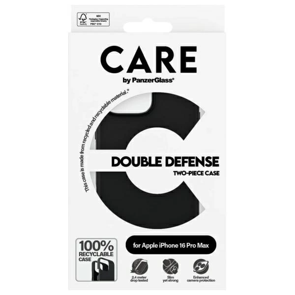 CARE by PanzerGlass Feature Double Defense Case for iPhone 16 Pro - Blackeng