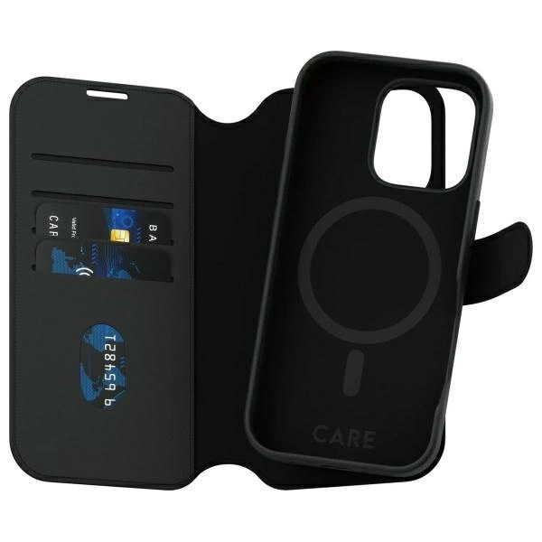 CARE by PanzerGlass Feature Tango 2in1 Wallet MagSafe Case for iPhone 16 Pro - Blackeng
