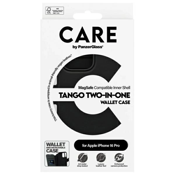 CARE by PanzerGlass Feature Tango 2in1 Wallet MagSafe Case for iPhone 16 Pro - Blackeng