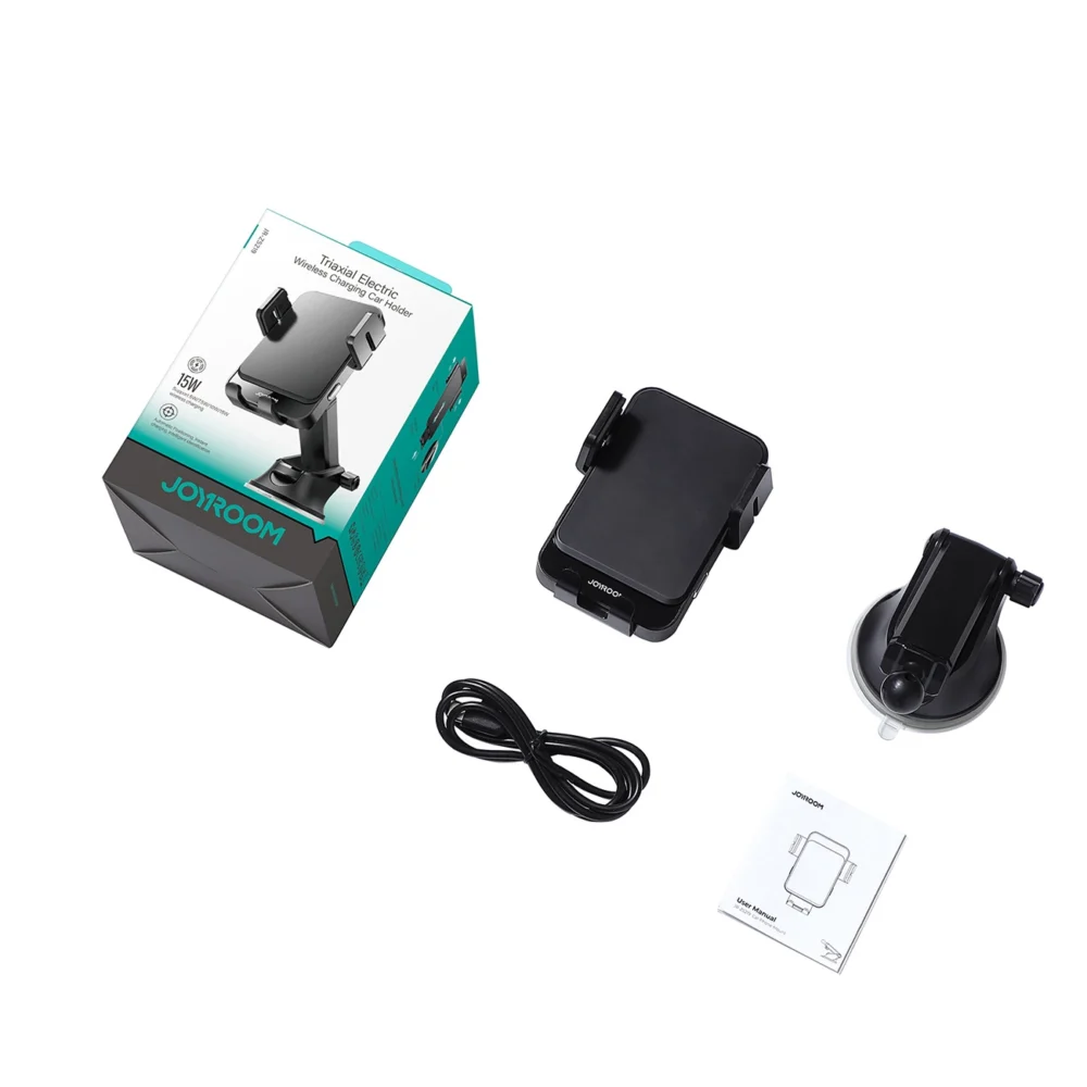 Joyroom JR-ZS219 electric dashboard mount with 15W inductive charger - blackeng