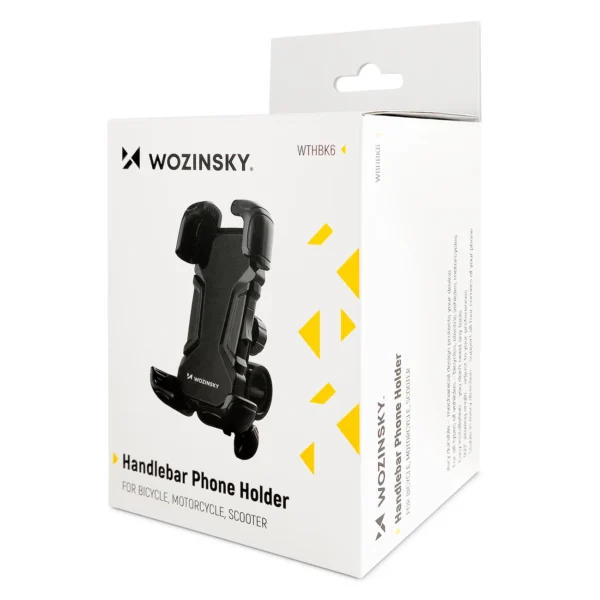 Wozinsky strong phone holder for the handlebar of a bicycle, motorcycle, scooters black (WBHBK6)eng