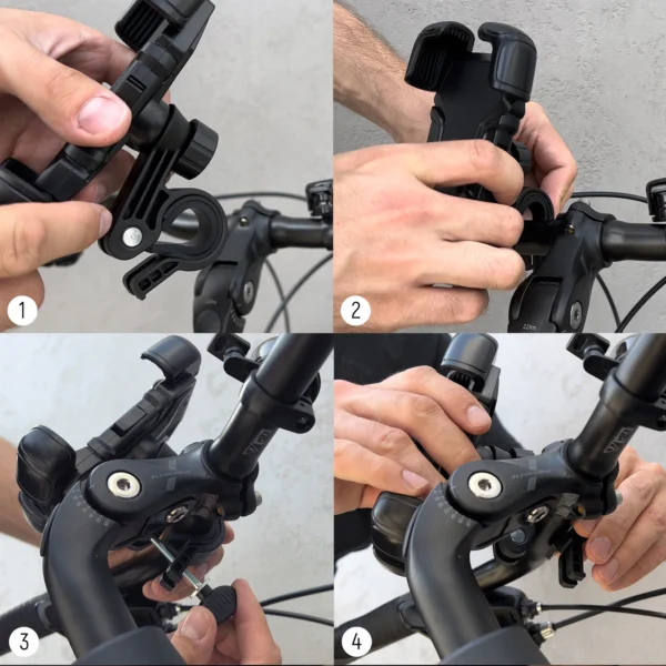 Wozinsky strong phone holder for the handlebar of a bicycle, motorcycle, scooters black (WBHBK6)eng