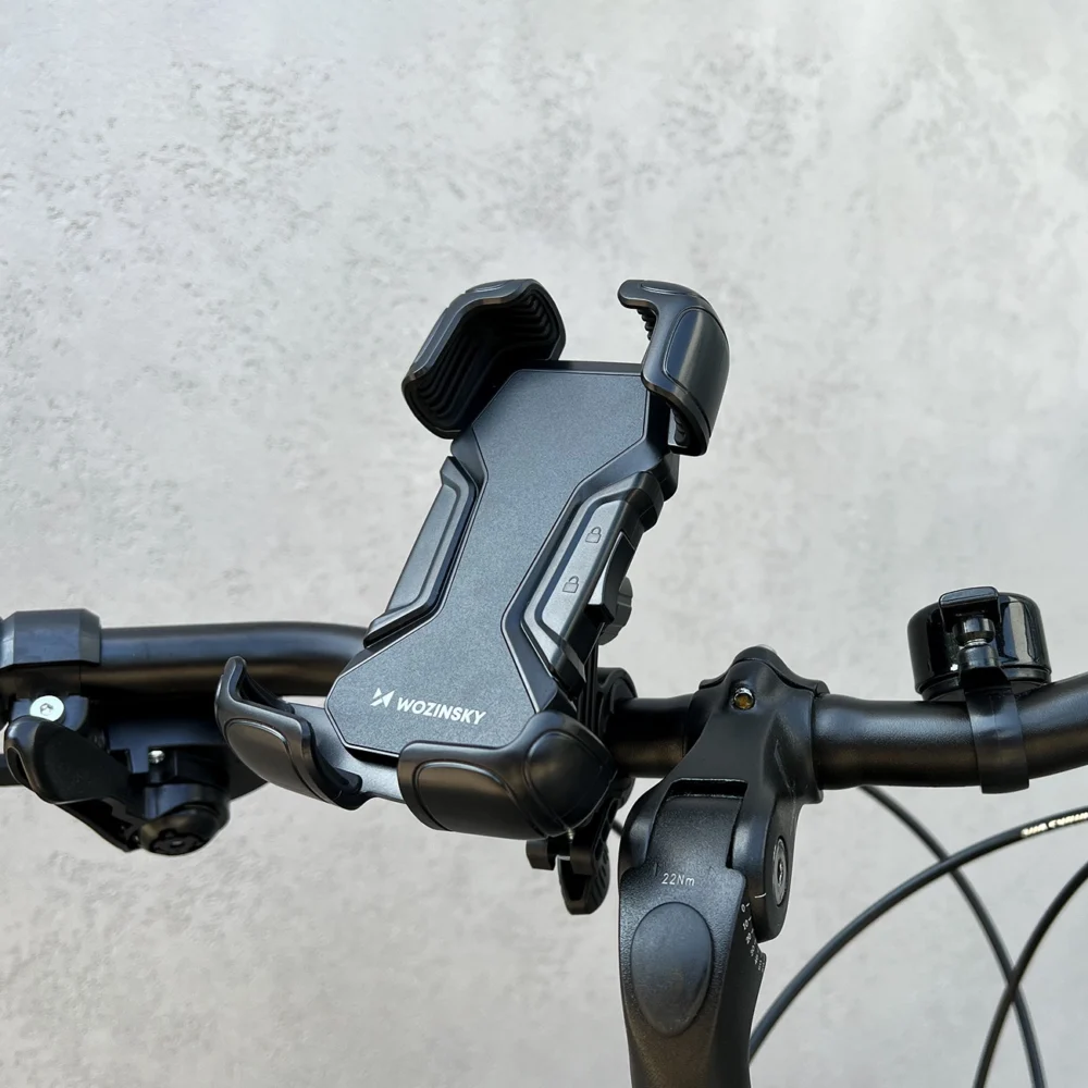 Wozinsky strong phone holder for the handlebar of a bicycle, motorcycle, scooters black (WBHBK6)eng