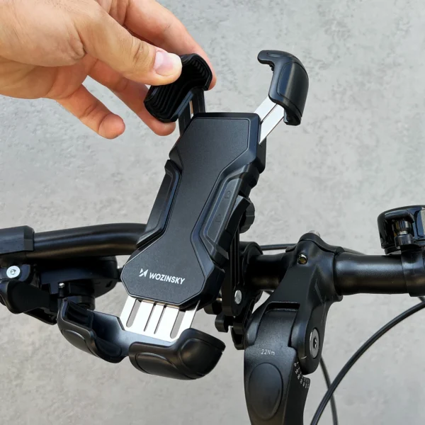 Wozinsky strong phone holder for the handlebar of a bicycle, motorcycle, scooters black (WBHBK6)eng