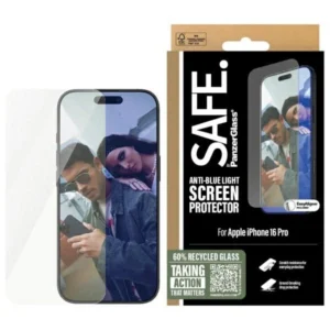 SAFE by PanzerGlass Screen Protection Anti-blue Light tempered glass for iPhone 16 Pro - transparenteng