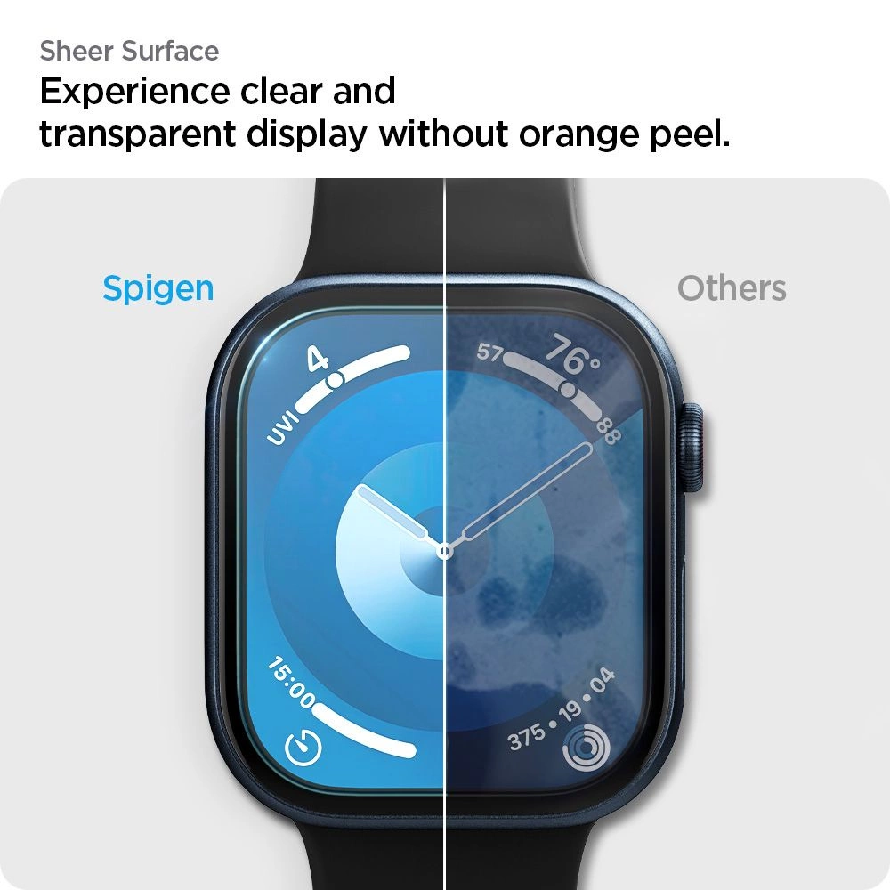 Spigen Elite Shield ”EZ FIT” Hybrid Glass 2-PACK for Apple Watch 10 (46MM) - Cleareng