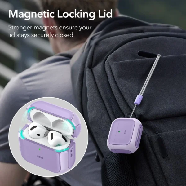 ESR Orbit Halolock MagSafe case for Apple AirPods 4 - purpleeng