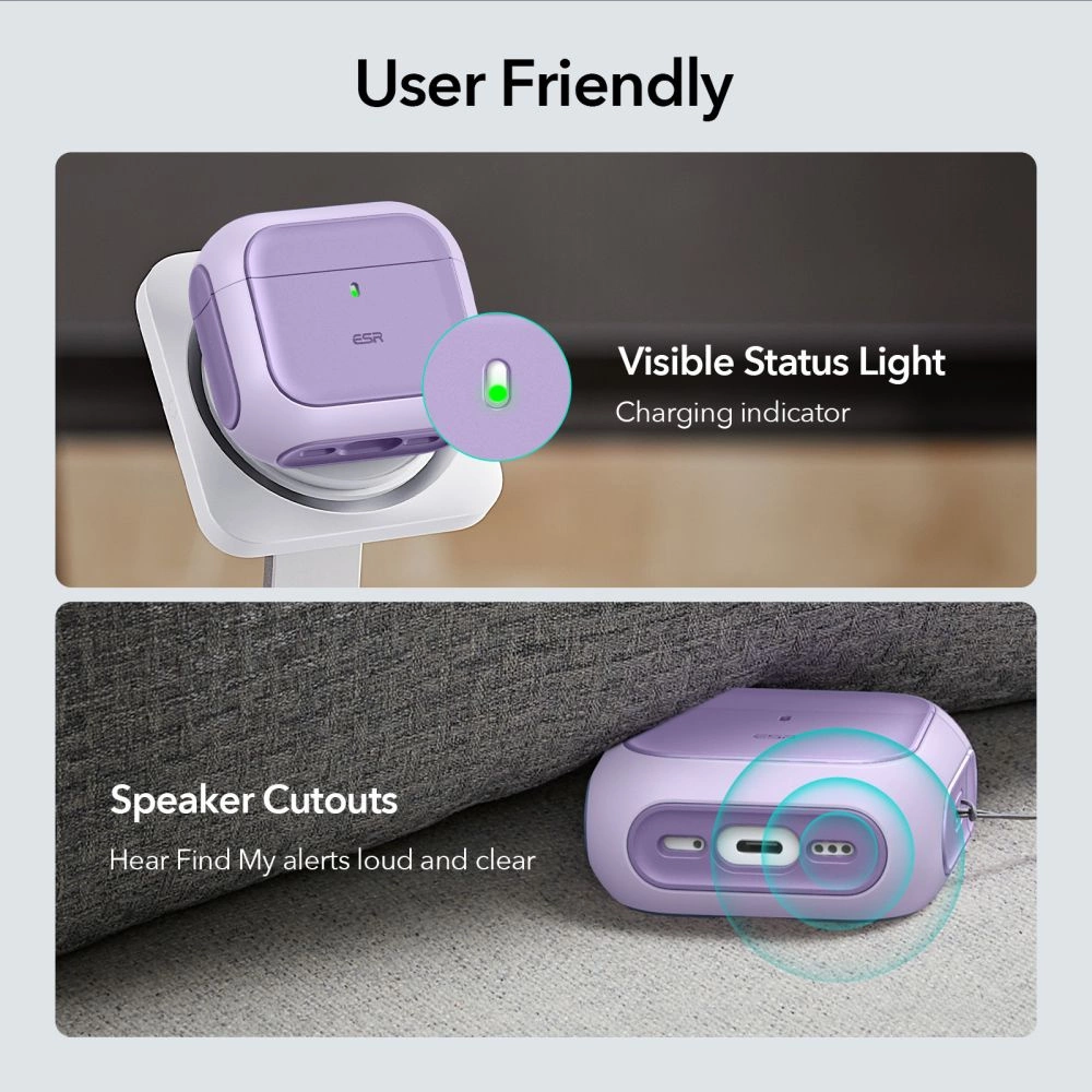 ESR Orbit Halolock MagSafe case for Apple AirPods 4 - purpleeng